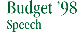 Budget '98 Speech